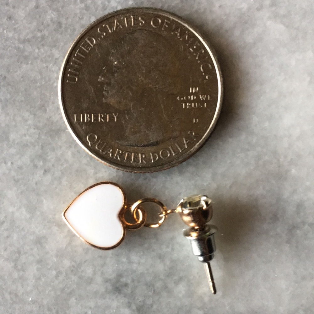 Heart Drop Post Earrings - Picture 9 of 13